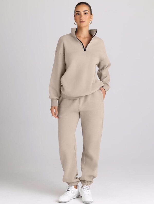AUTOMET Womens 2 Piece Outfits Long Sleeve Sweatsuits Sets Half Zip Sweatshirts with Joggers Sweatpants - Image 2