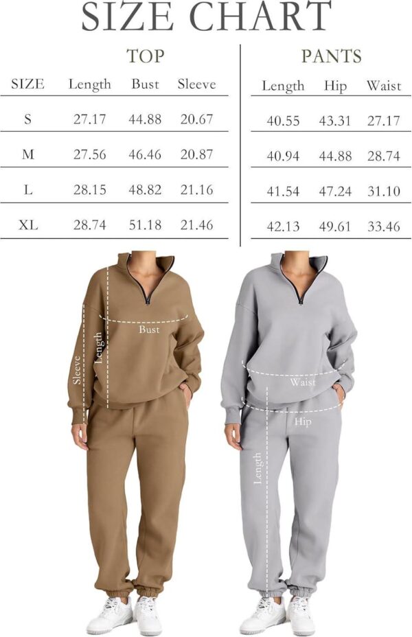 AUTOMET Womens 2 Piece Outfits Long Sleeve Sweatsuits Sets Half Zip Sweatshirts with Joggers Sweatpants - Image 6