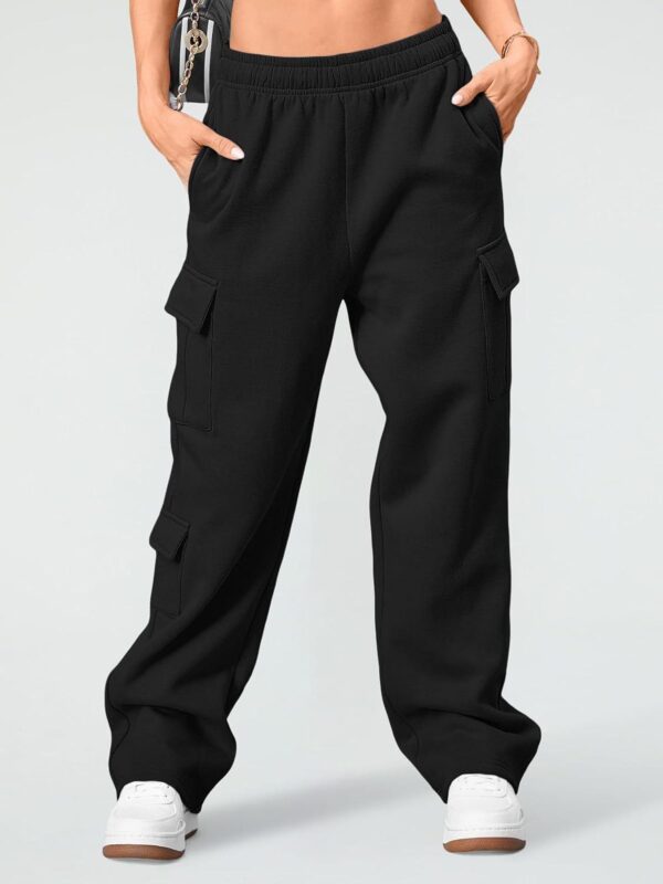AUTOMET Womens Cargo Sweatpants Wide Leg Fleece Lined Y2k Pants for Women Fall Winter Baggy High Waisted Joggers with Pockets - Image 4