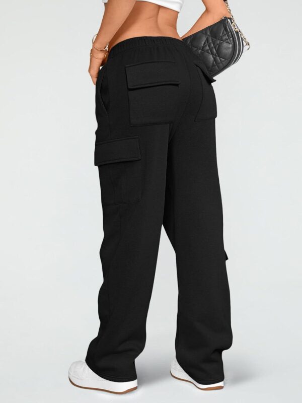AUTOMET Womens Cargo Sweatpants Wide Leg Fleece Lined Y2k Pants for Women Fall Winter Baggy High Waisted Joggers with Pockets - Image 6