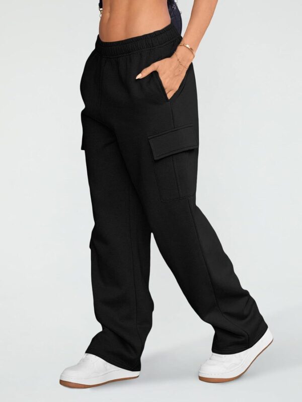 AUTOMET Womens Cargo Sweatpants Wide Leg Fleece Lined Y2k Pants for Women Fall Winter Baggy High Waisted Joggers with Pockets - Image 5