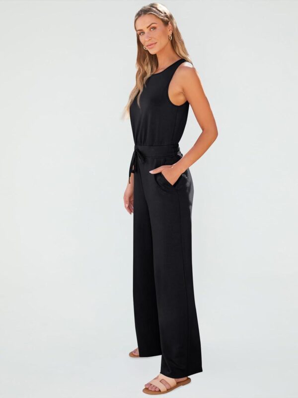 AUTOMET Womens Jumpsuits Dressy Summer Outfits Casual Sleeveless Wide Leg Long Pants Rompers Fashion Clothes 2024 - Image 3