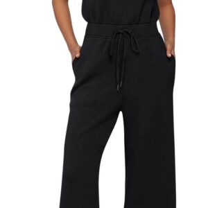 AUTOMET Womens Jumpsuits Dressy Summer Outfits Casual Sleeveless Wide Leg Long Pants Rompers Fashion Clothes 2024
