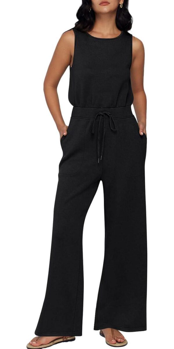 AUTOMET Womens Jumpsuits Dressy Summer Outfits Casual Sleeveless Wide Leg Long Pants Rompers Fashion Clothes 2024
