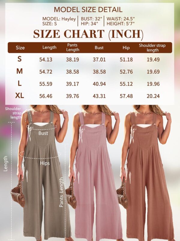 AUTOMET Womens Jumpsuits Overalls Wide Leg Casual Summer Outfits Rompers Jumpers Sleeveless Straps With Pockets 2024 - Image 6