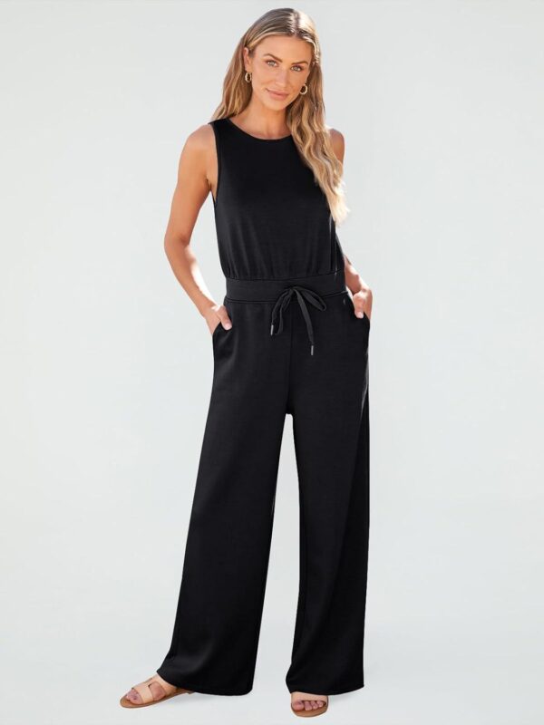 AUTOMET Womens Jumpsuits Dressy Summer Outfits Casual Sleeveless Wide Leg Long Pants Rompers Fashion Clothes 2024 - Image 2