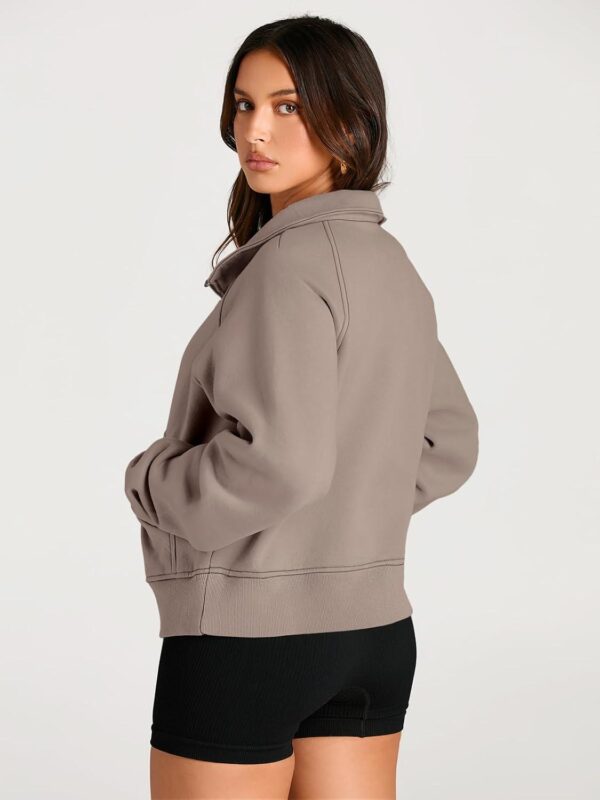 AUTOMET Womens Sweatshirts Half Zip Cropped Pullover Fleece Quarter Zipper Hoodies Fall outfits Clothes Thumb Hole - Image 5