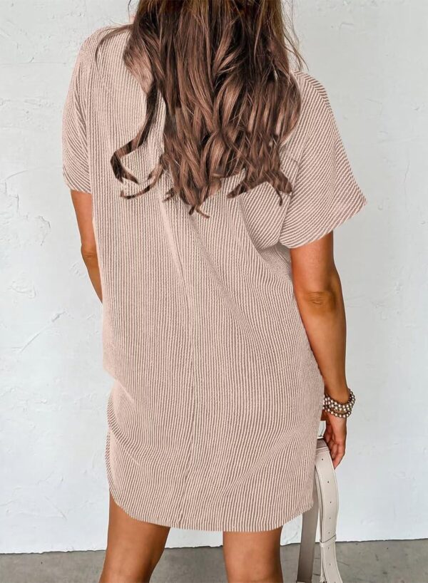 Acelitt Womens Casual Summer Crewneck Short Sleeve Ribbed Mini Tshirt Dress, XS-3XL - Image 5