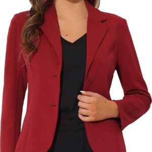 Allegra K Women's Work Office Lapel Collar Stretch Jacket Suit Blazer