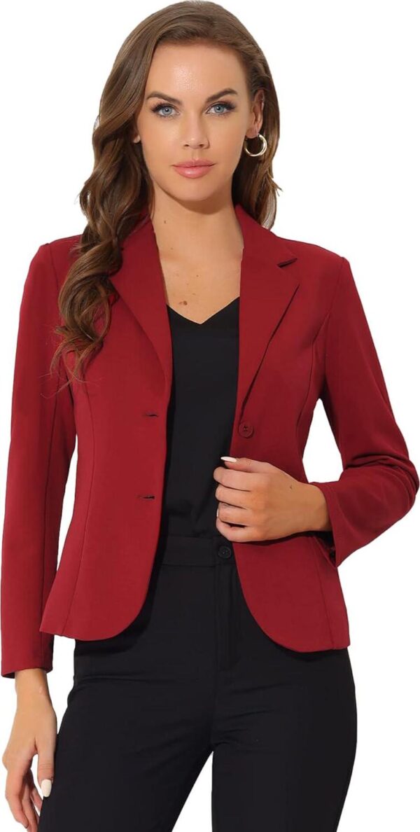 Allegra K Women's Work Office Lapel Collar Stretch Jacket Suit Blazer