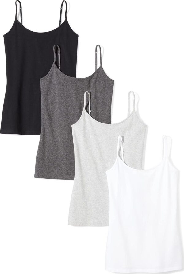 Amazon Essentials Women's Slim-Fit Camisole, Pack of 4