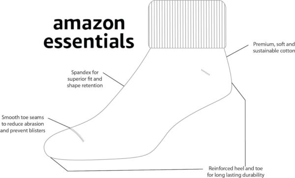 Amazon Essentials Women's Turn Cuff Socks, 6 Pairs - Image 2