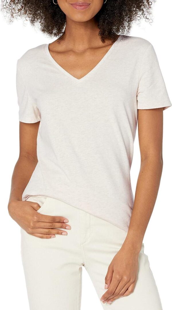 Amazon Essentials Women's Classic-Fit Short-Sleeve V-Neck T-Shirt, Multipacks - Image 2