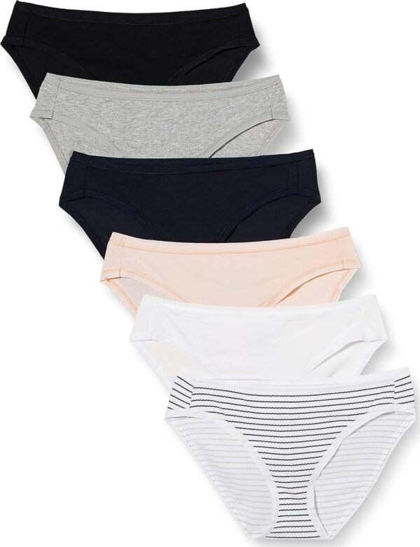 Amazon Essentials Women's Cotton Bikini Brief Underwear (Available in Plus Size), Multipacks