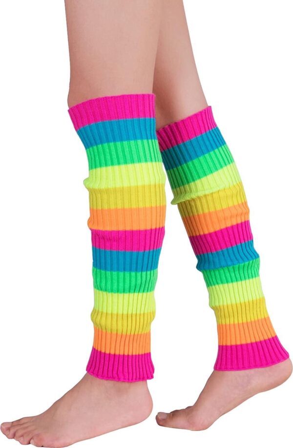 American Trends Leg Warmers for Women Girls 80s Ribbed Leg Warmer for Neon Party Knitted Fall Winter Sports Socks - Image 6