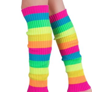 American Trends Leg Warmers for Women Girls 80s Ribbed Leg Warmer for Neon Party Knitted Fall Winter Sports Socks