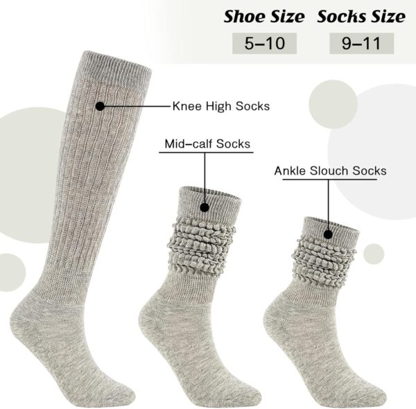American Trends Womens Slouch Socks Extra Long Scrunch Socks Knee High Socks Boot Socks - Image 6