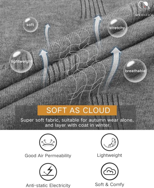 Arach&Cloz Women's Spring Tops 2024 Fashion V Neck Long Sleeve Shirts Blouse Knitted Casual Pullover Sweater Cozy Clouds - Image 5