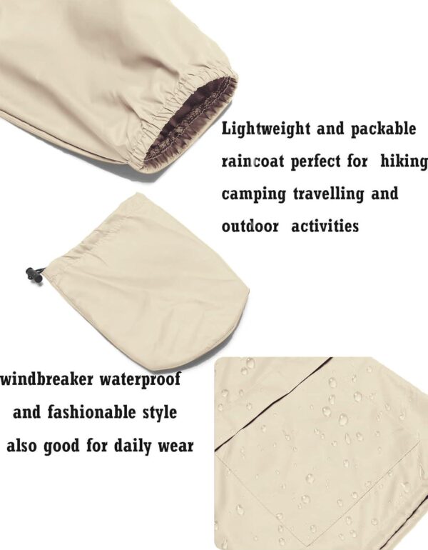 Avoogue Raincoat Women Lightweight Waterproof Rain Jackets Packable Outdoor Hooded Windbreaker - Image 5