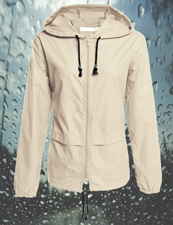 Avoogue Raincoat Women Lightweight Waterproof Rain Jackets Packable Outdoor Hooded Windbreaker - Image 3