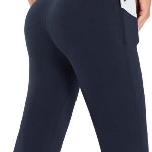 BALEAF Women's Capris with Pockets Knee Length Capri Leggings High Waisted Stretch for Casual Summer Yoga Workout Exercise