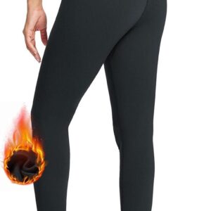 BALEAF Women's Fleece Lined Leggings Water Resistant Thermal Winter Warm Tights High Waisted with Pockets Running Gear
