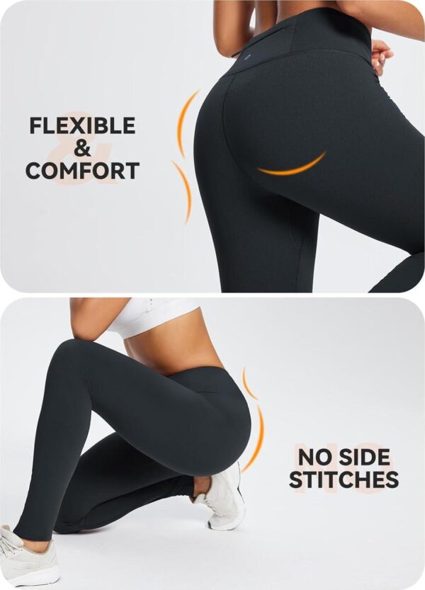 BALEAF Women's Fleece Lined Leggings Water Resistant Thermal Winter Warm Tights High Waisted with Pockets Running Gear - Image 6