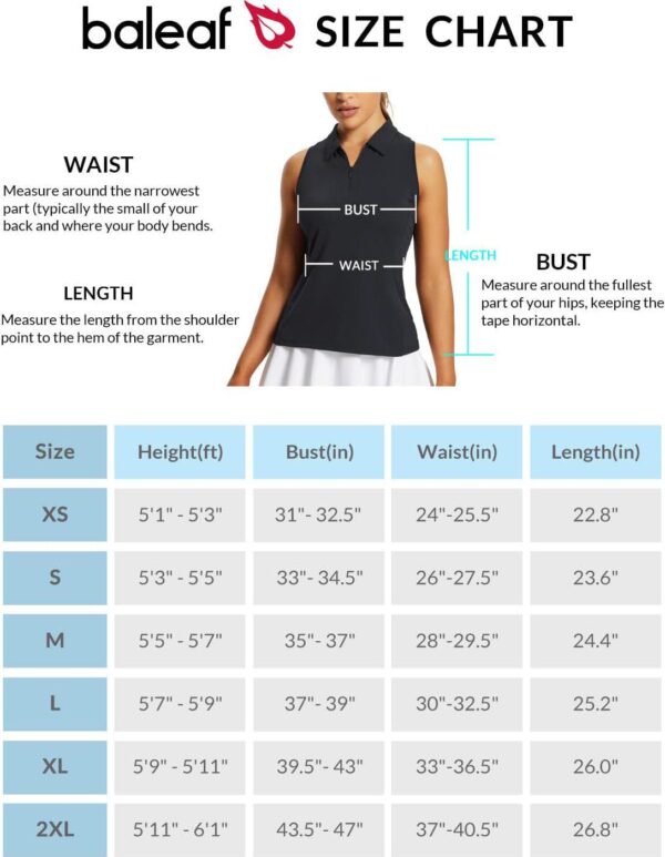 BALEAF Women's Golf Shirts Tank Tops Sleeveless Tennis Polo Racerback with Collar Athletic Tanks Quick Dry - Image 6
