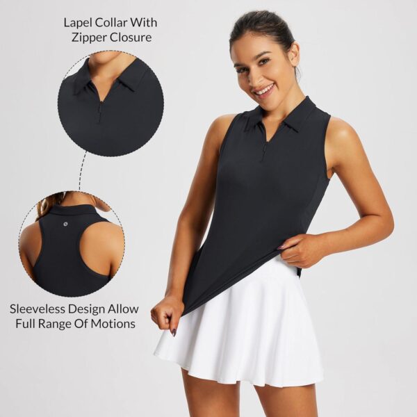 BALEAF Women's Golf Shirts Tank Tops Sleeveless Tennis Polo Racerback with Collar Athletic Tanks Quick Dry - Image 4