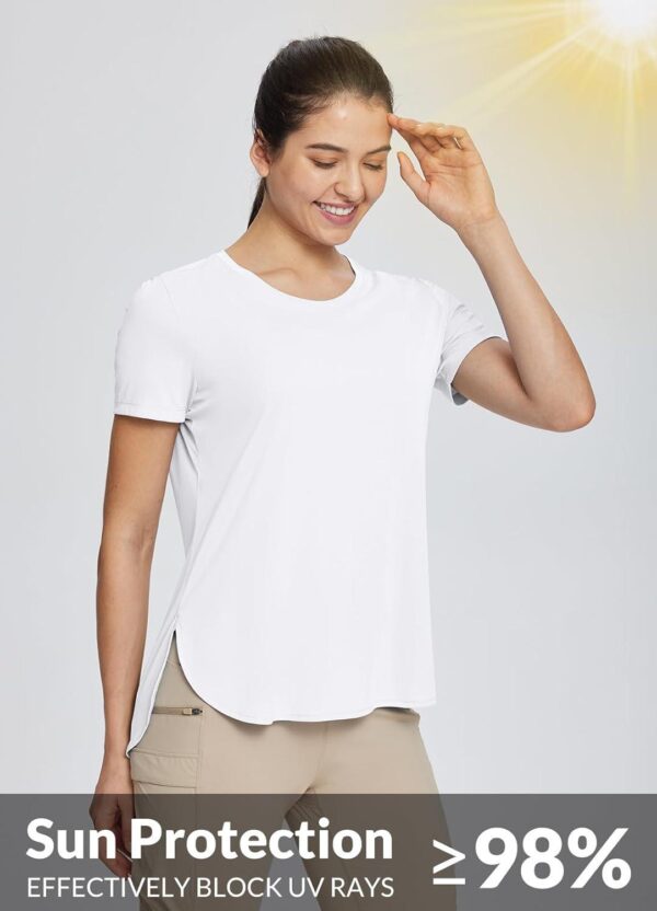 BALEAF Women's Short Sleeve T Shirts Crew Neck Workout Tops Running Shirts Sun Protection Quick Dry UV - Image 3