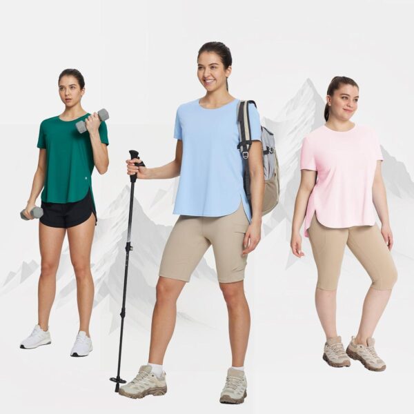 BALEAF Women's Short Sleeve T Shirts Crew Neck Workout Tops Running Shirts Sun Protection Quick Dry UV - Image 6
