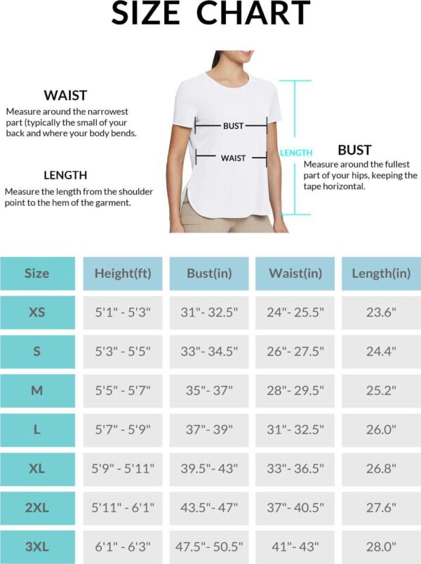 BALEAF Women's Short Sleeve T Shirts Crew Neck Workout Tops Running Shirts Sun Protection Quick Dry UV - Image 7