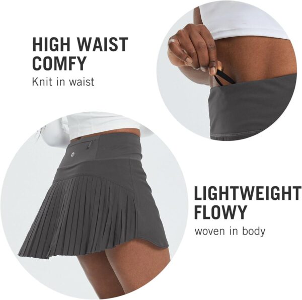 BALEAF Women's Tennis Skirt Pleated Skirts Golf Skorts for Woman High Waisted Lightweight Athletic with Shorts Pockets - Image 4