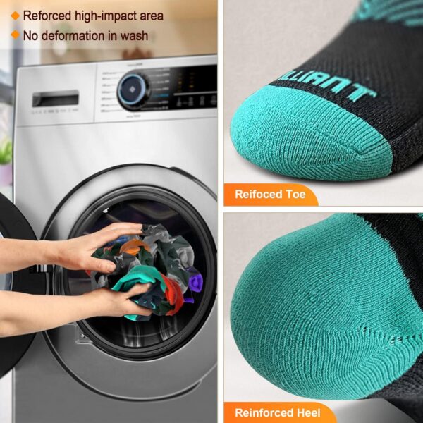 BULLIANT Socks For Women 2/6Pairs-Womens Athletic Ankle Socks No Show Cushioned for Walking Running-Compression Arch Support - Image 9