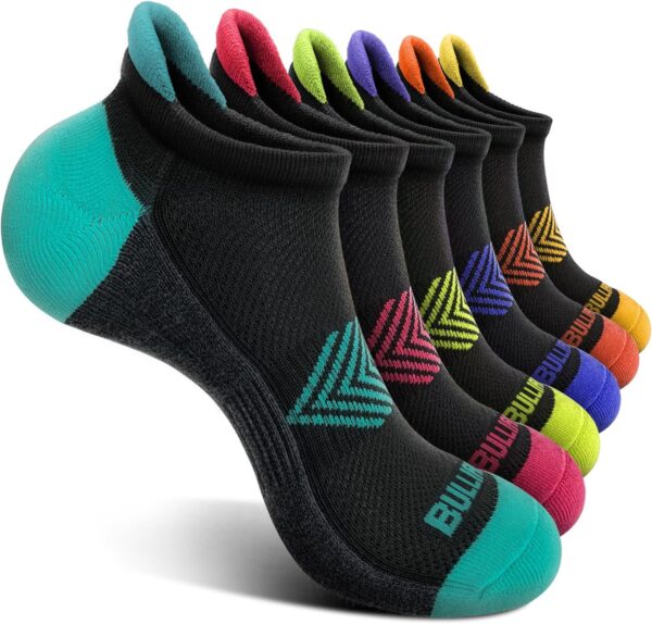 BULLIANT Socks For Women 2/6Pairs-Womens Athletic Ankle Socks No Show Cushioned for Walking Running-Compression Arch Support