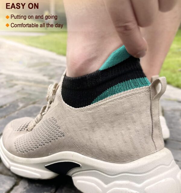 BULLIANT Socks For Women 2/6Pairs-Womens Athletic Ankle Socks No Show Cushioned for Walking Running-Compression Arch Support - Image 6