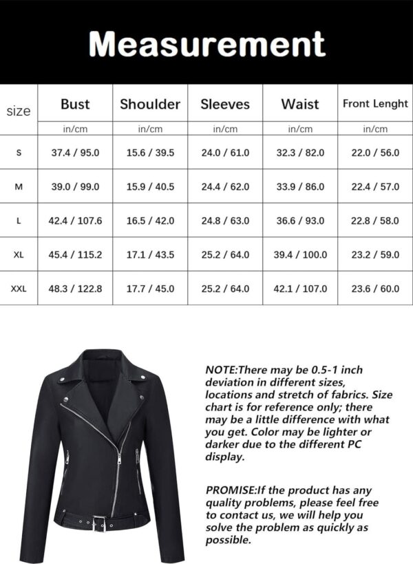 Bellivera Women Faux Leather Casual Jacket, Fall and Spring Fashion Motorcycle Bike Coat - Image 6