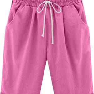 Bermuda Shorts for Women Trendy Summer 2024 Beach Drawstring Knee Length Shorts Loose Fit Resort Wear Fashion Clothes