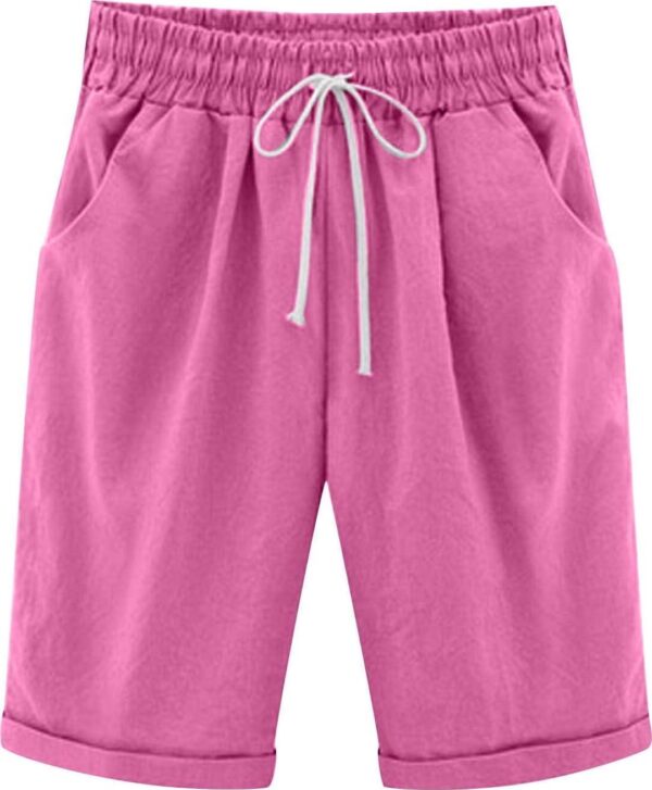 Bermuda Shorts for Women Trendy Summer 2024 Beach Drawstring Knee Length Shorts Loose Fit Resort Wear Fashion Clothes