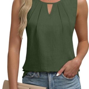 Blooming Jelly Womens Summer Tank Top Sleeveless Business Casual Outfits 2024 Basic Loose Dressy Work Shirt