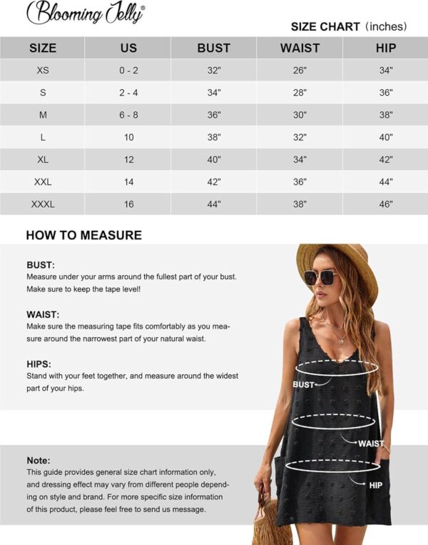 Blooming Jelly Womens Casual Sun Summer Dresses Swiss Polka Dot Beach Cover Up V Neck Tank Dress with Pockets - Image 6