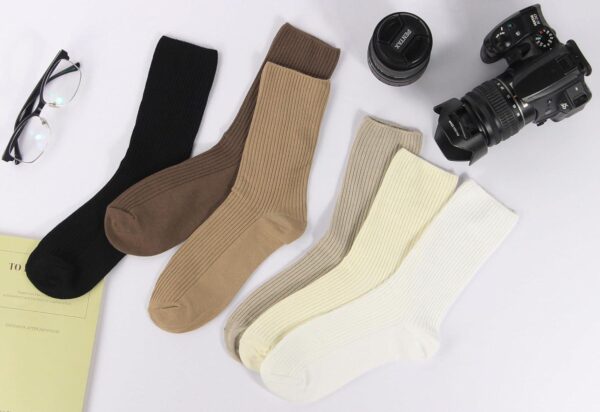 BomKinta Crew Socks for Women - Thin Solid Cotton Socks - Casual Cute Above Ankle Socks - Image 3