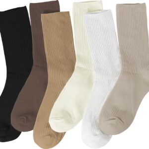 BomKinta Crew Socks for Women - Thin Solid Cotton Socks - Casual Cute Above Ankle Socks