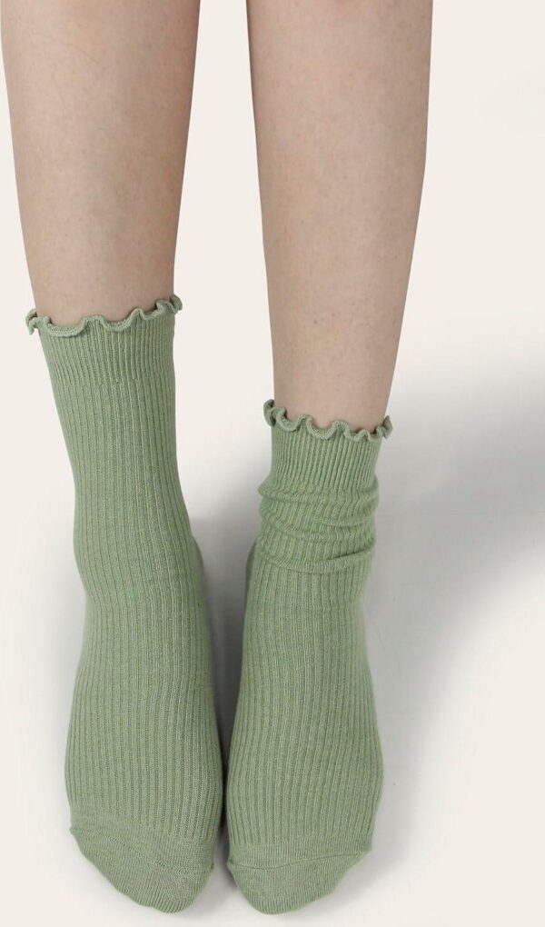 BomKinta Ruffle Socks Women - Turn-Cuff Frilly Sock - Lightweight Cotton Socks - Image 4