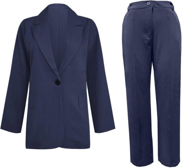 Business Casual Clothes for Women Fashion Suits Two Piece Outfits Dressy Blazer and Wide Leg Pant Plus Size Suit Sets - Image 3