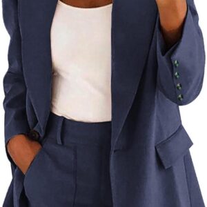 Business Casual Clothes for Women Fashion Suits Two Piece Outfits Dressy Blazer and Wide Leg Pant Plus Size Suit Sets