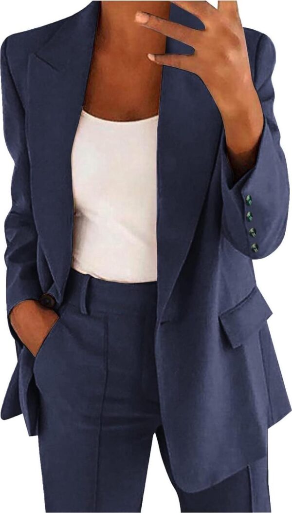 Business Casual Clothes for Women Fashion Suits Two Piece Outfits Dressy Blazer and Wide Leg Pant Plus Size Suit Sets