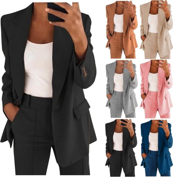 Business Casual Clothes for Women Fashion Suits Two Piece Outfits Dressy Blazer and Wide Leg Pant Plus Size Suit Sets - Image 6