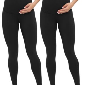 Buttergene Women's Maternity Leggings over The Belly Pregnancy Active Wear Workout Yoga Tights Pants