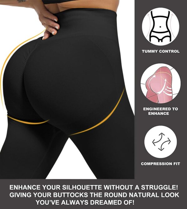 CHRLEISURE 3 Piece Workout Leggings Sets for Women, Gym Scrunch Butt Butt Lifting Seamless Leggings - Image 2
